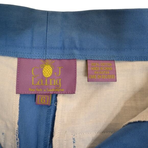 C J Laing NY Southampton Womens 6 Embroidered Flamingo Chino Shorts - Picture 8 of 9